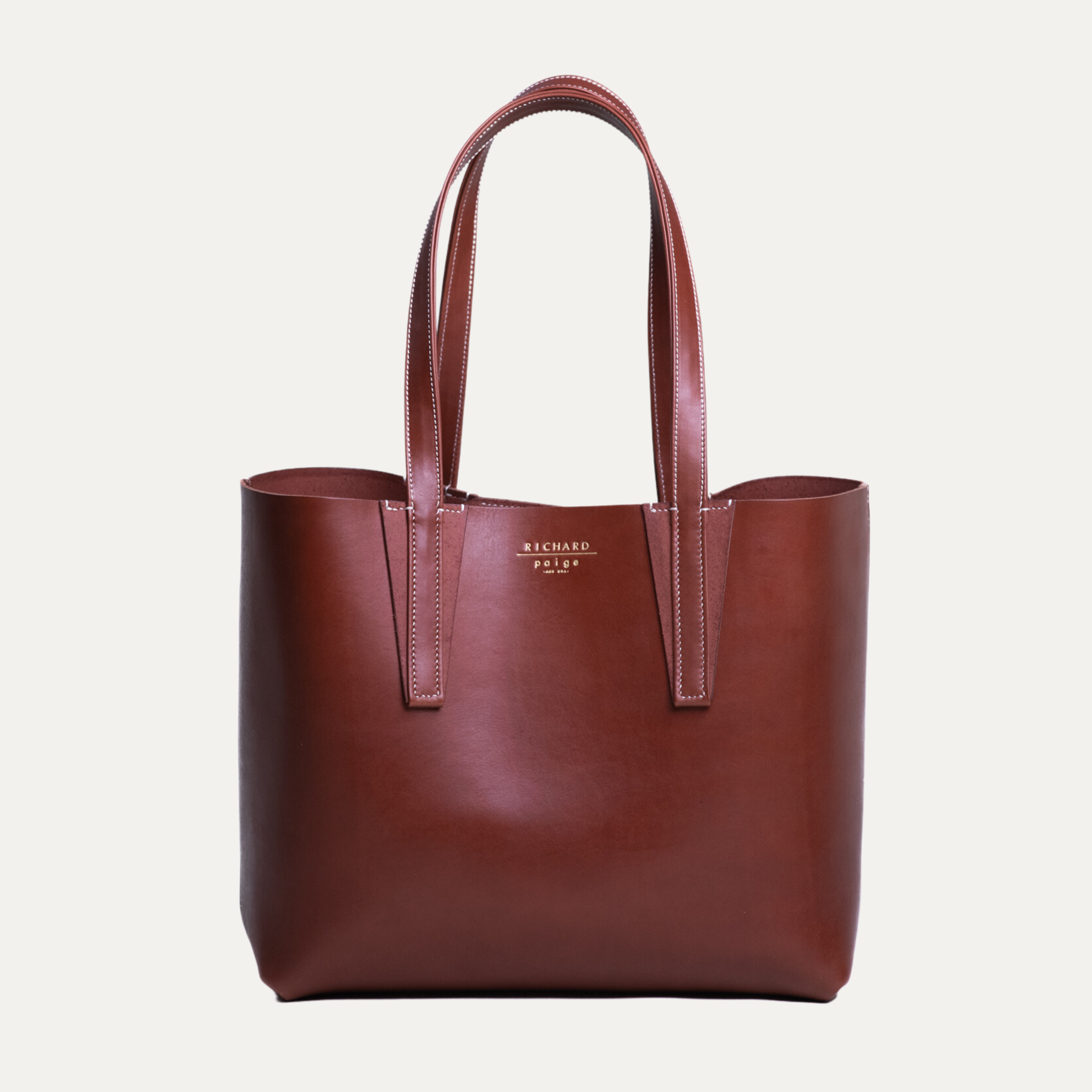Spacious handmade leather tote bag from Richard Paige