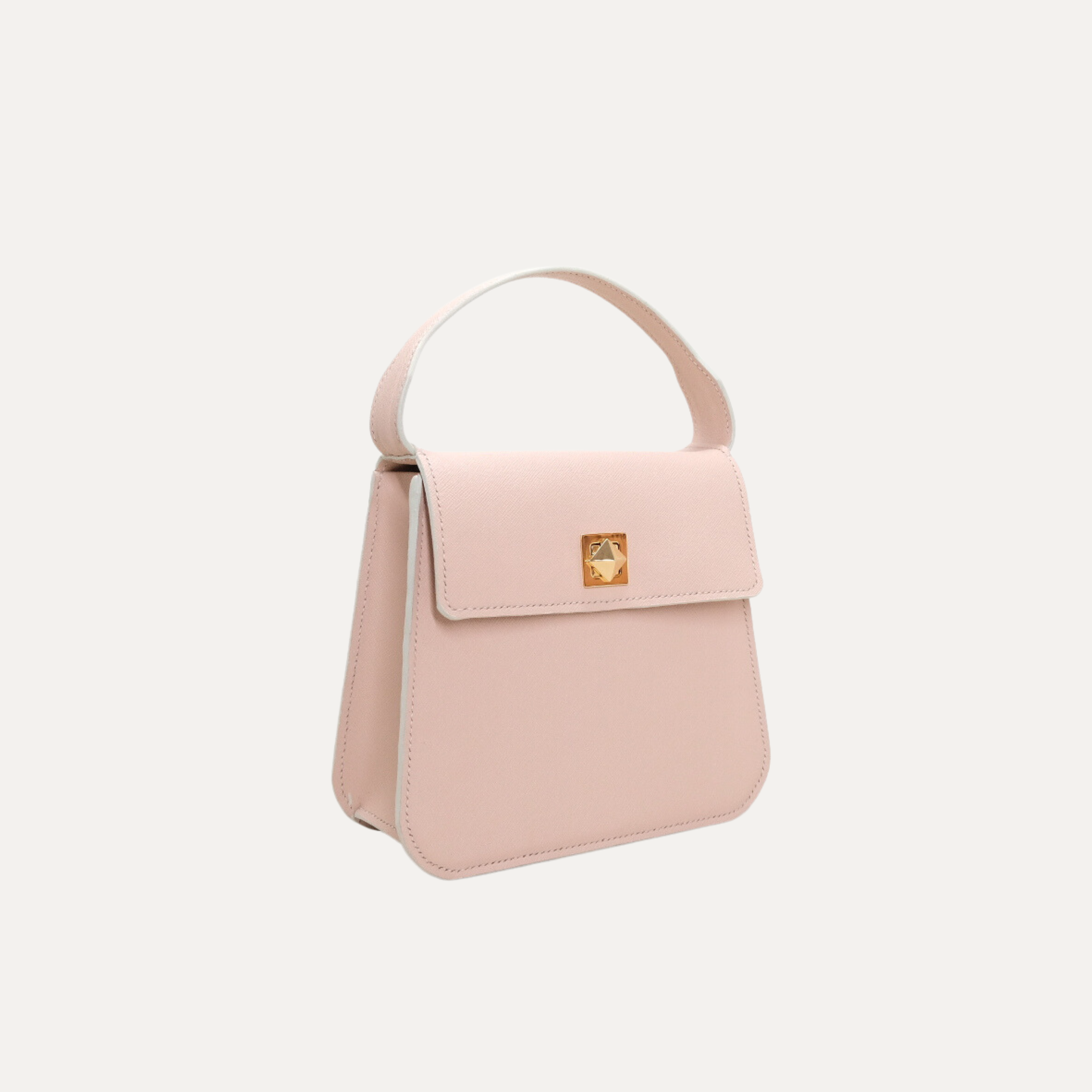 Blush pink genuine leather top-handle handbag made in Australia