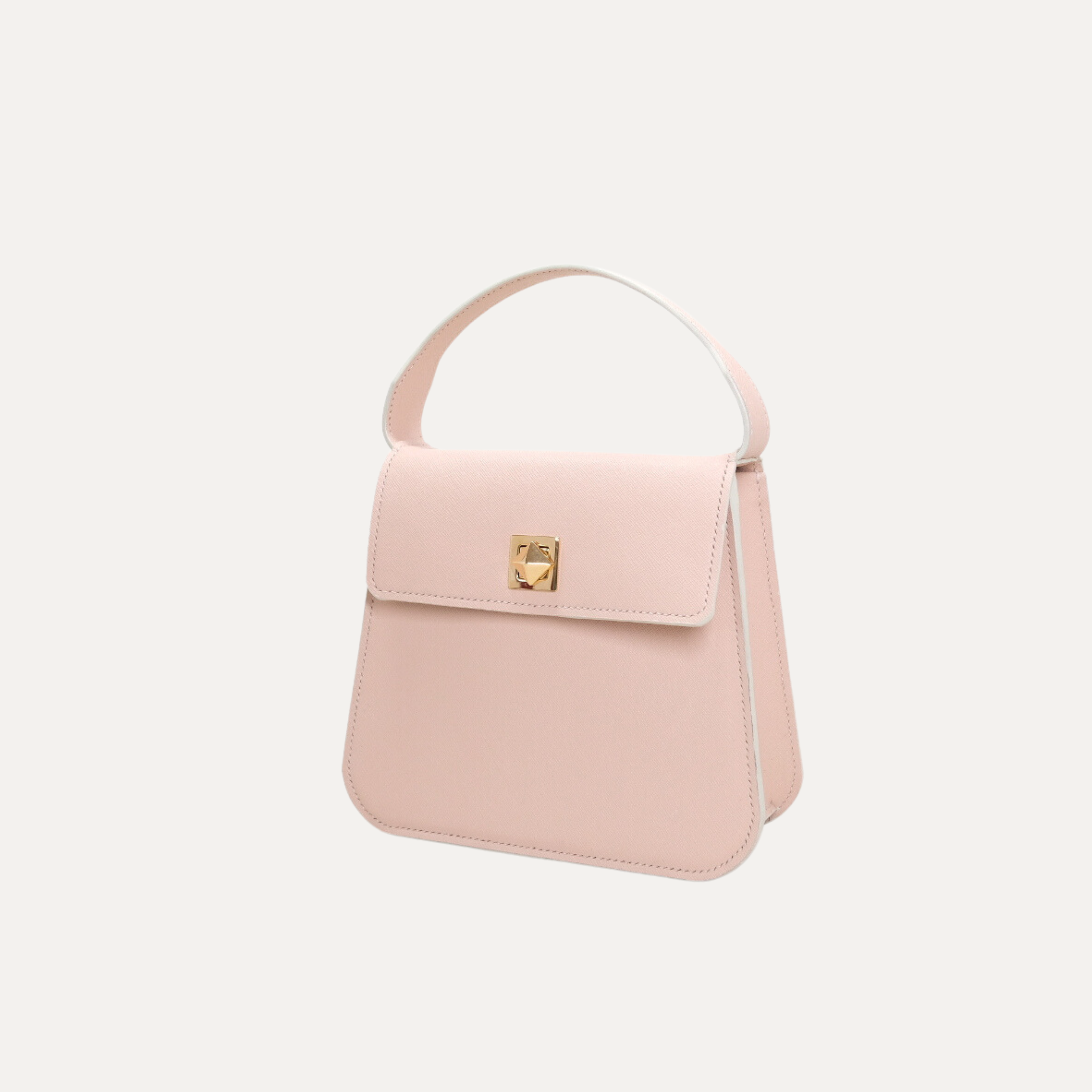 Blush pink genuine leather top-handle handbag made in Australia