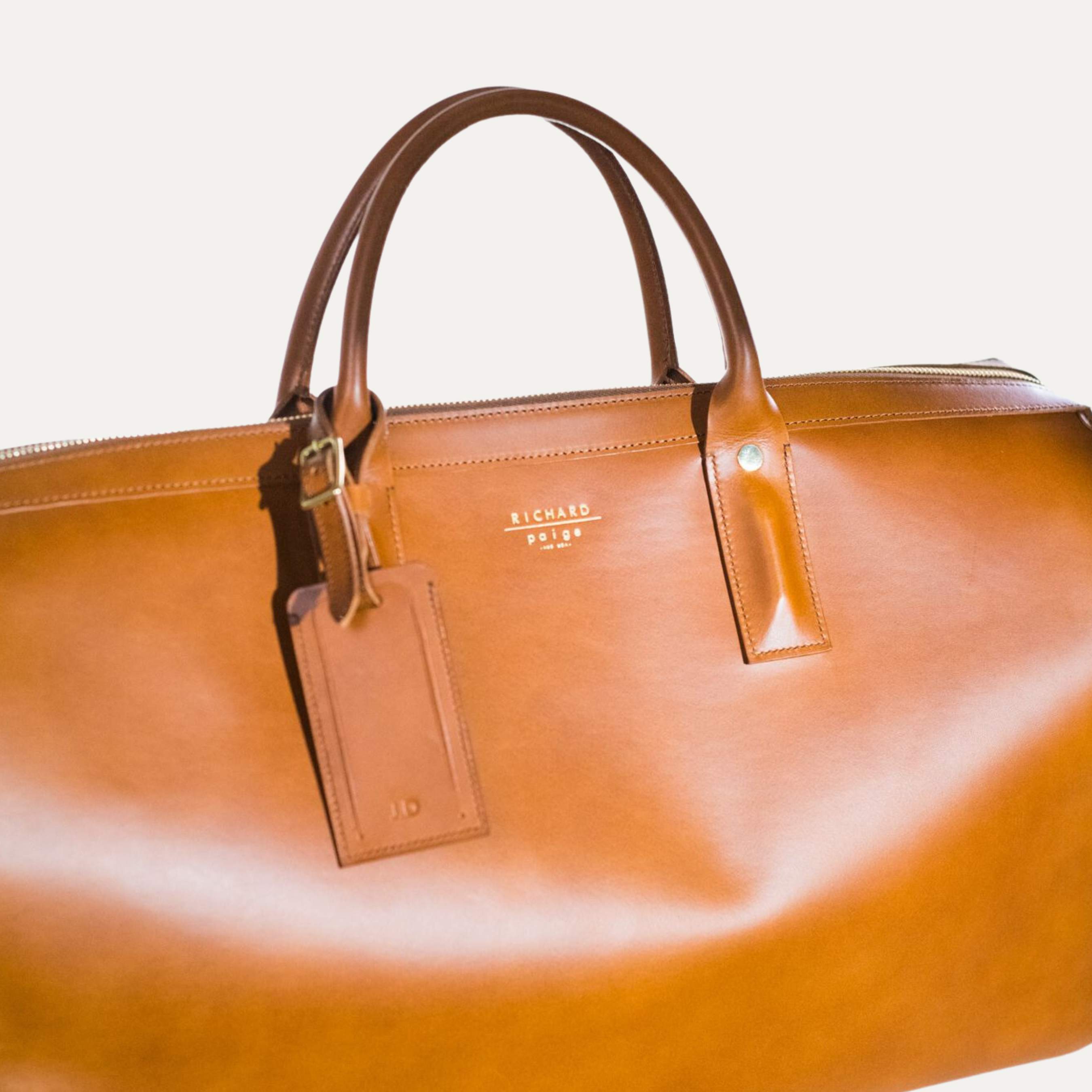 Whiskey Italian Leather Weekender Travel Duffle Bag Made in Australia